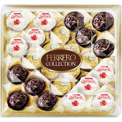 FERRERO ROCHER ROCHER, Fine Hazelnut Milk Chocolate Gift Box, 24