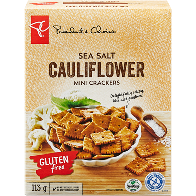 President's Choice Gluten Free Sea Salt Cauliflower Mini Crackers